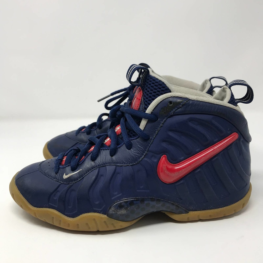 Nike Little Posite Pro One Foamposite Blue Red Gum 644792-405 Youth Size 5